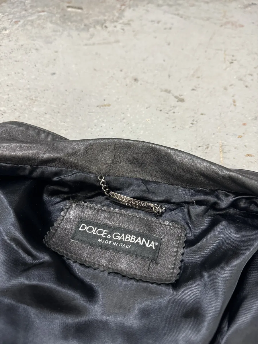 2000s Dolce & Gabbana Multi Zips Black Leather Jacket - Image 11