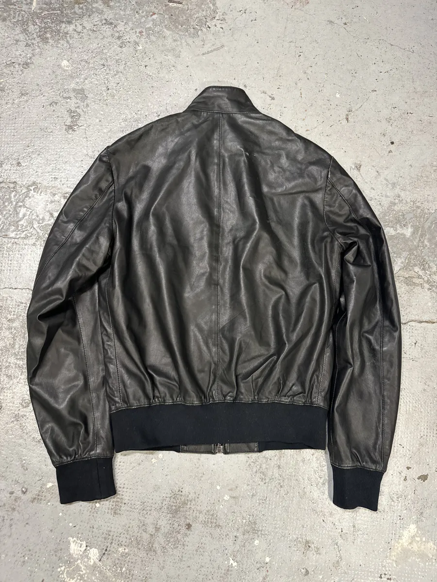 2000s Dolce & Gabbana Multi Zips Black Leather Jacket - Image 2
