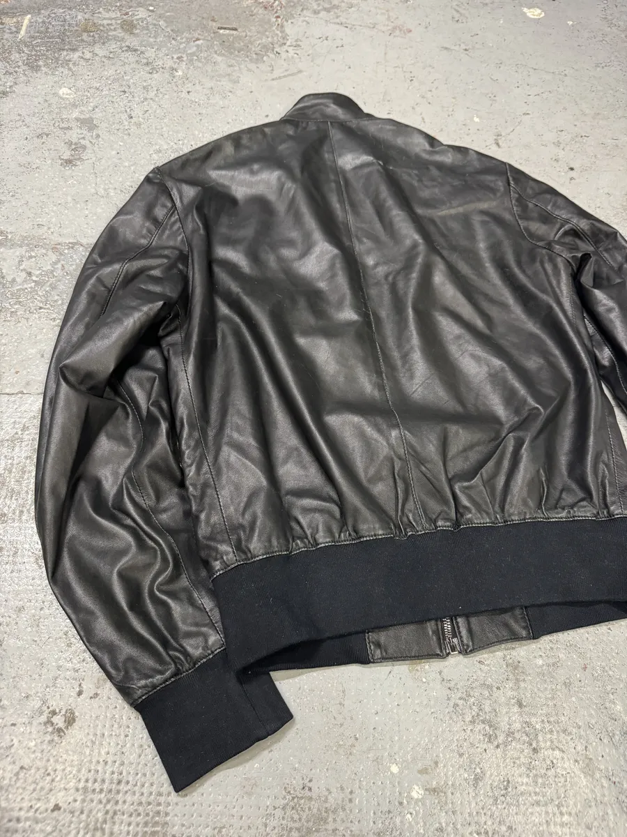 2000s Dolce & Gabbana Multi Zips Black Leather Jacket - Image 7