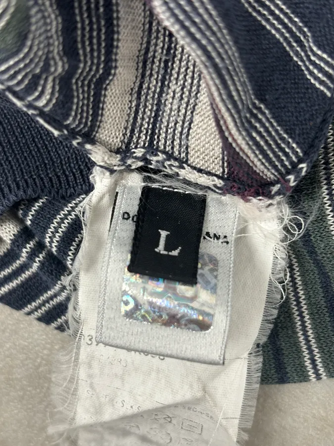 2000s Dolce & Gabbana Multicolor Striped Signature Polo Sweater - Image 9