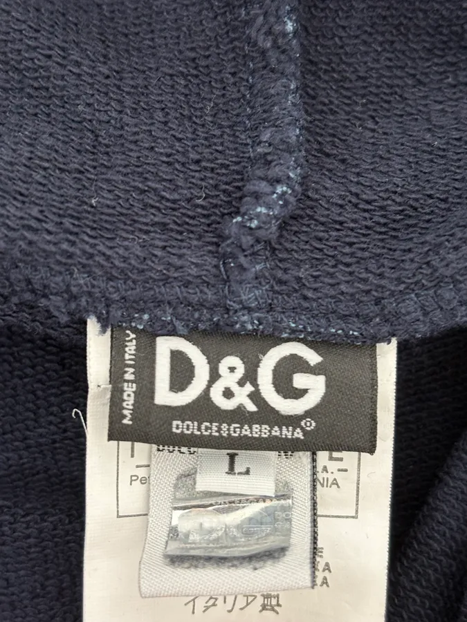 2000s Dolce & Gabbana Navy Born To Thrill Zip-up Hoodie - Image 9