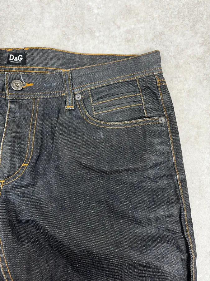 2000s Dolce & Gabbana Navy Brut Large Denim Jeans - Image 8