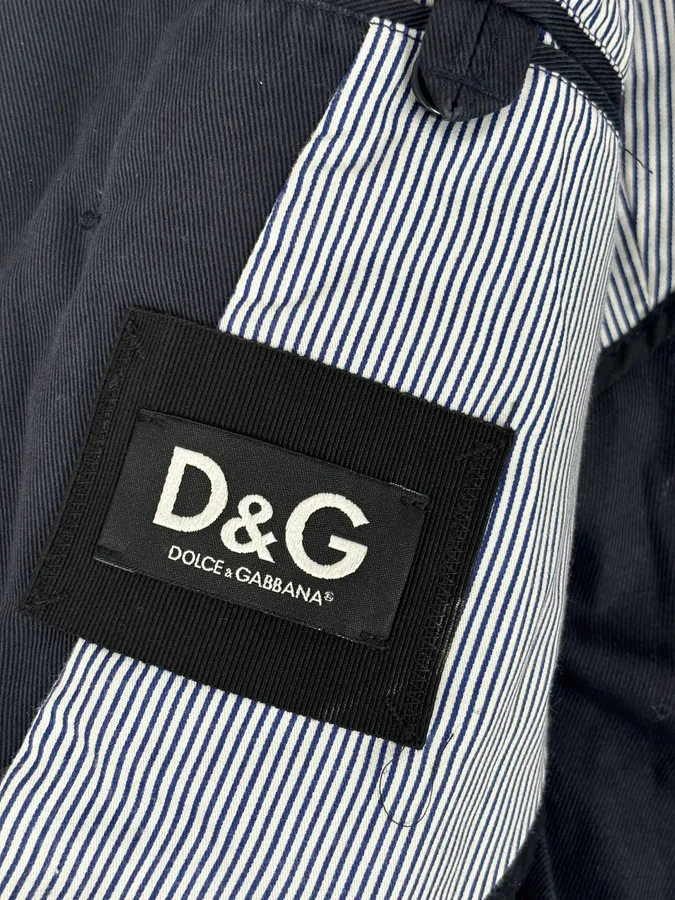 2000s Dolce & Gabbana Navy Double-Breasted Cargo Trench Jacket - Image 15
