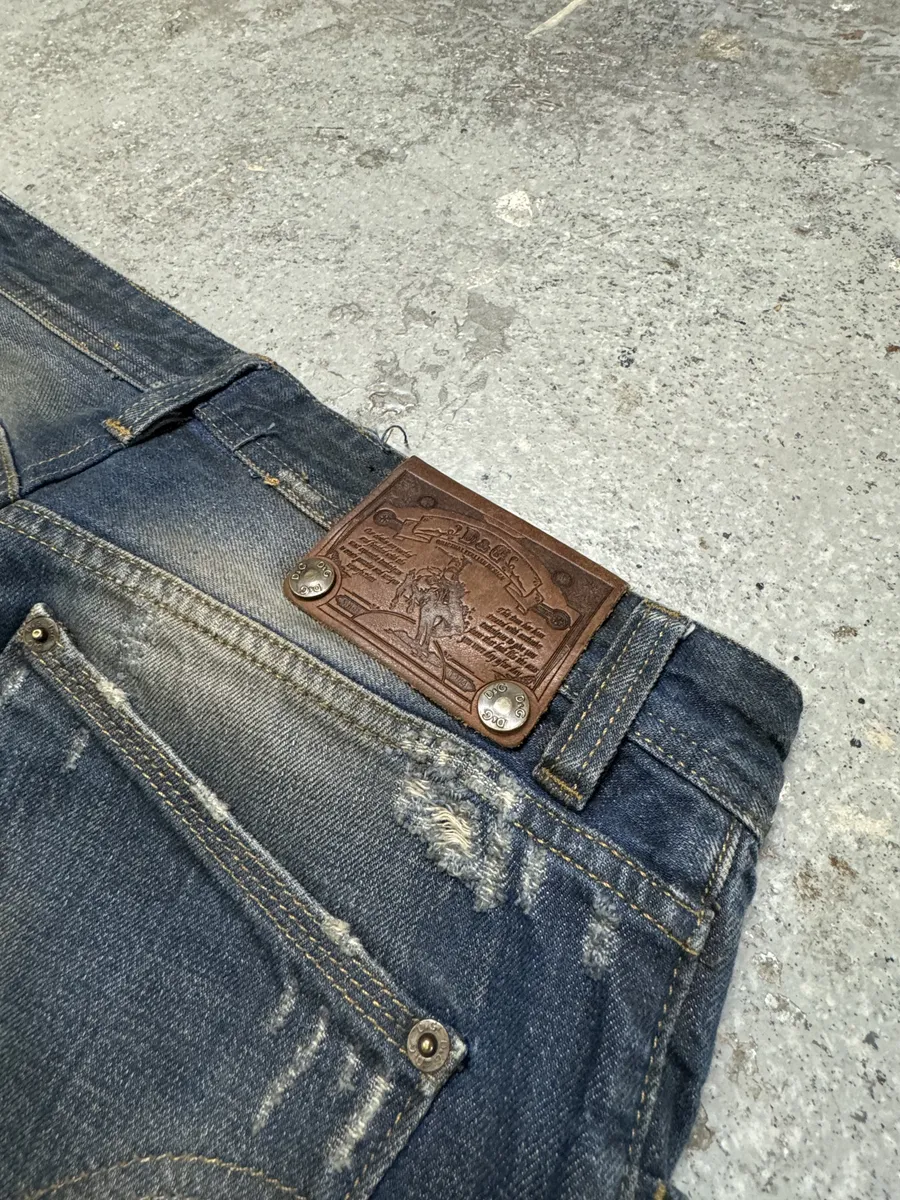 2000s Dolce & Gabbana Navy Faded Denim Jeans - Image 8