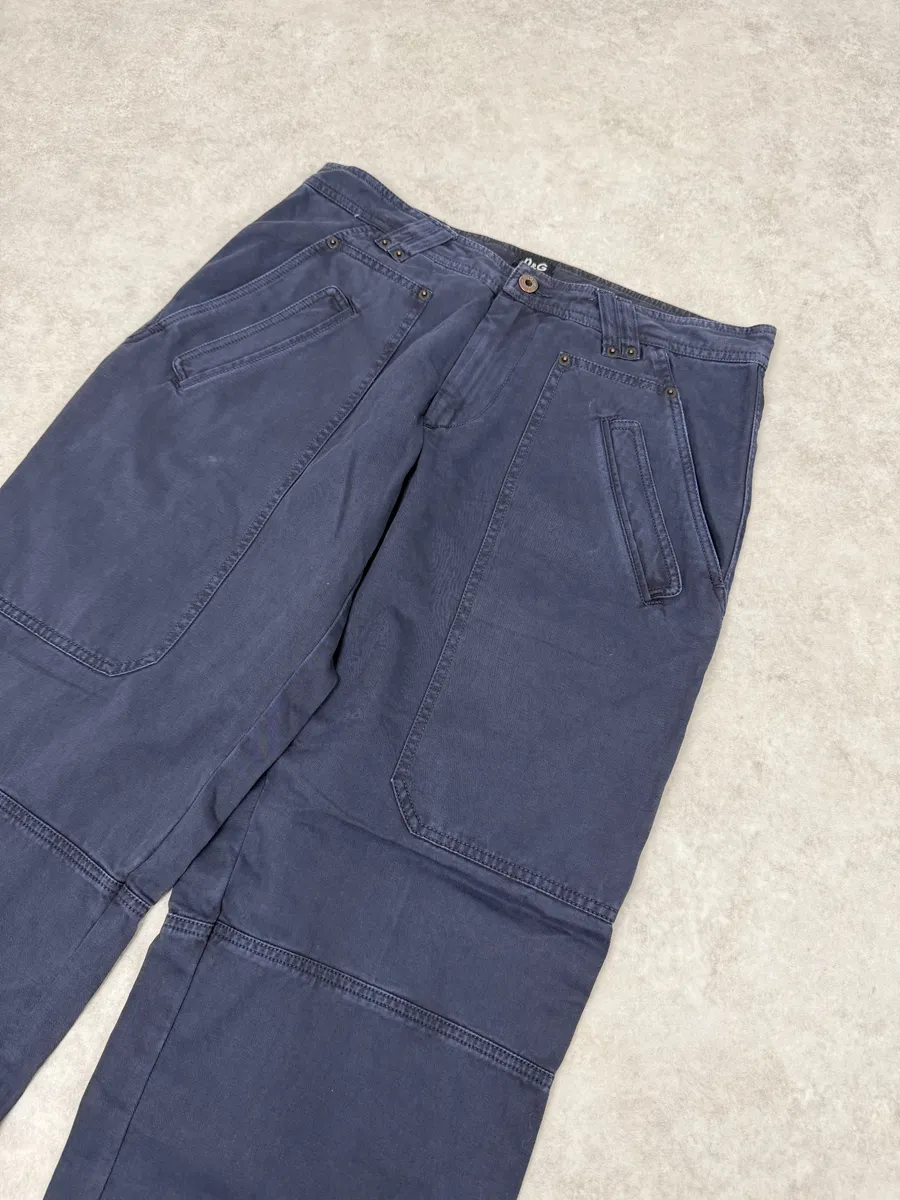 2000s Dolce & Gabbana Navy Large Cozy Pants - Image 6
