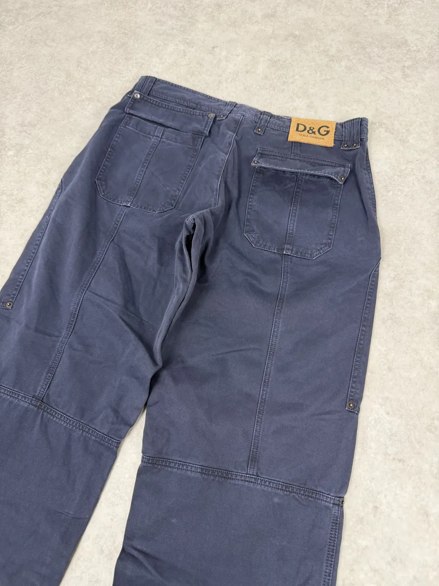 2000s Dolce & Gabbana Navy Large Cozy Pants - Image 7