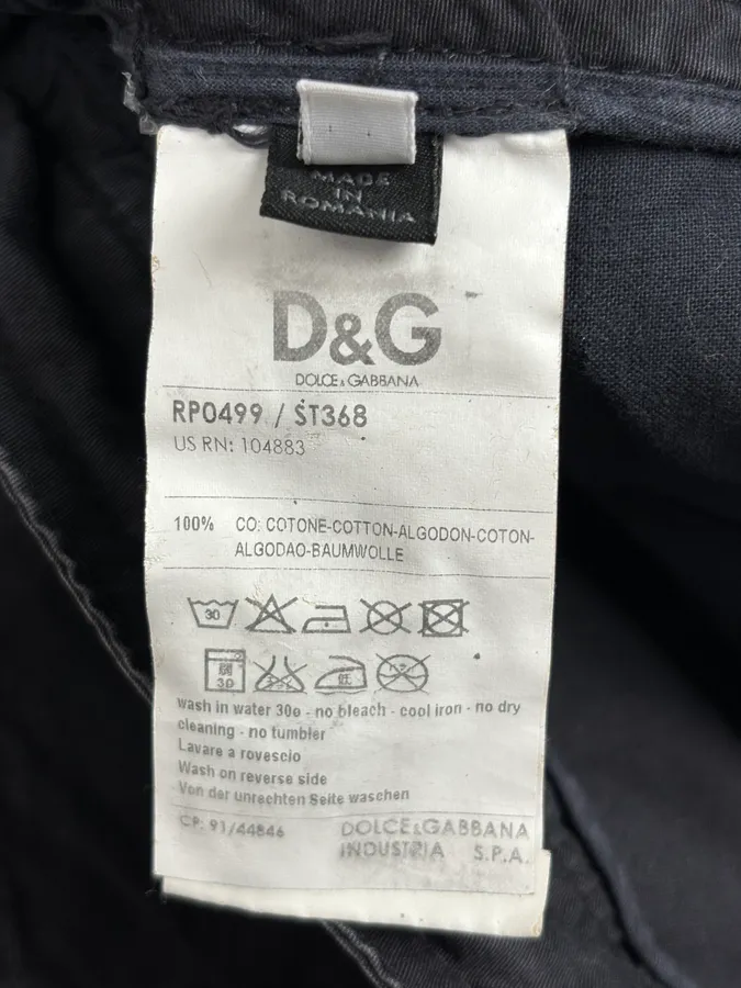 2000s Dolce & Gabbana Navy Multi Pockets Military Cargo Pants - Image 11