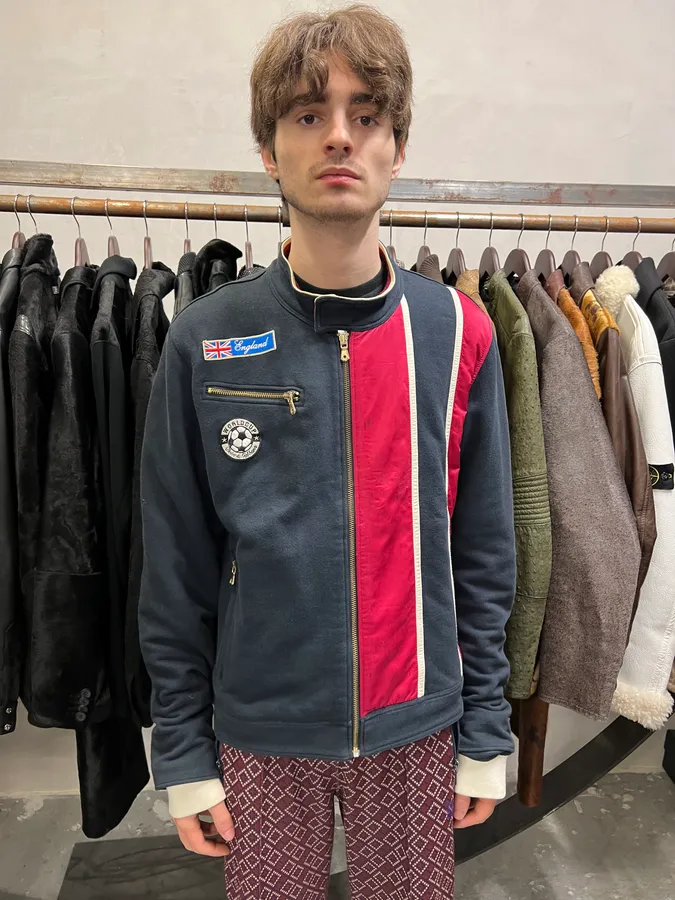 2000s Dolce & Gabbana Navy & Pink Racer Sweater - Image 4