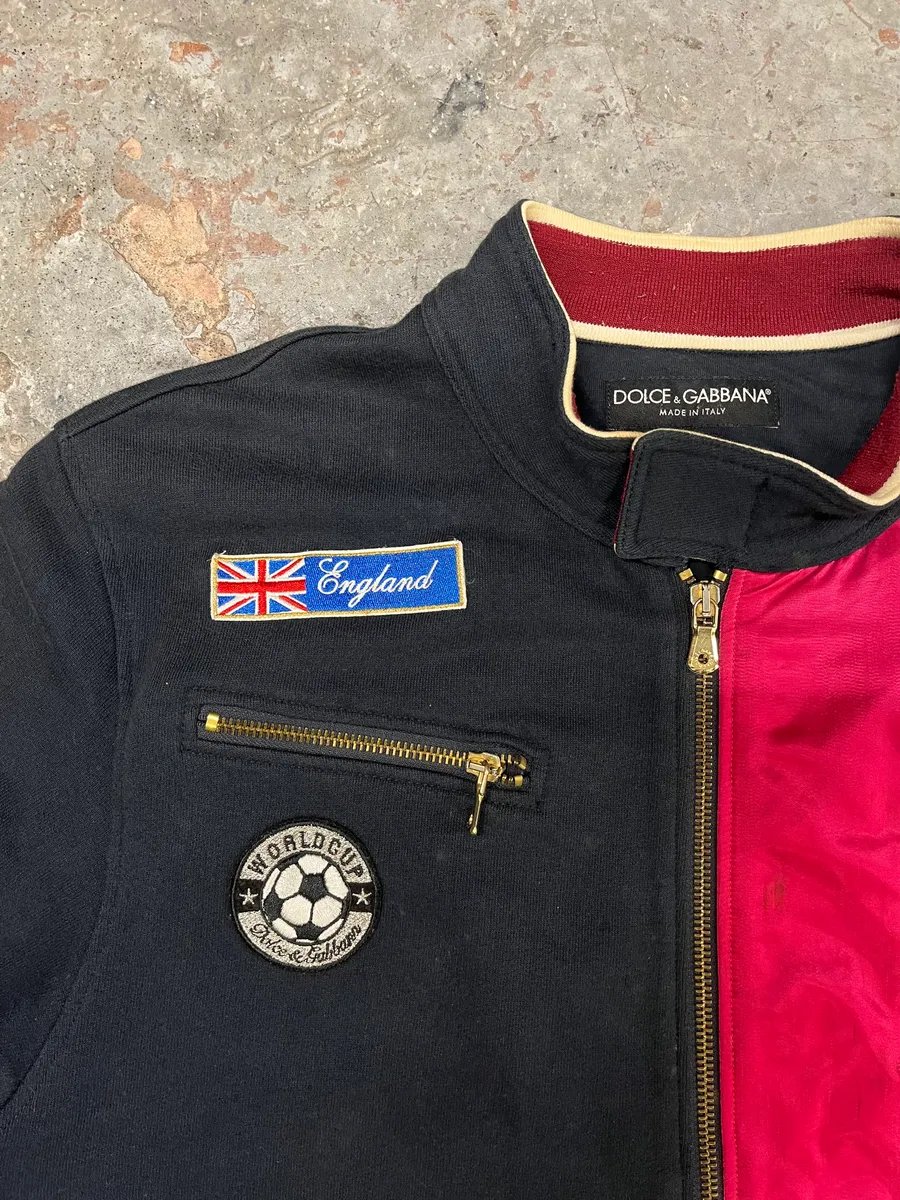 2000s Dolce & Gabbana Navy & Pink Racer Sweater - Image 6