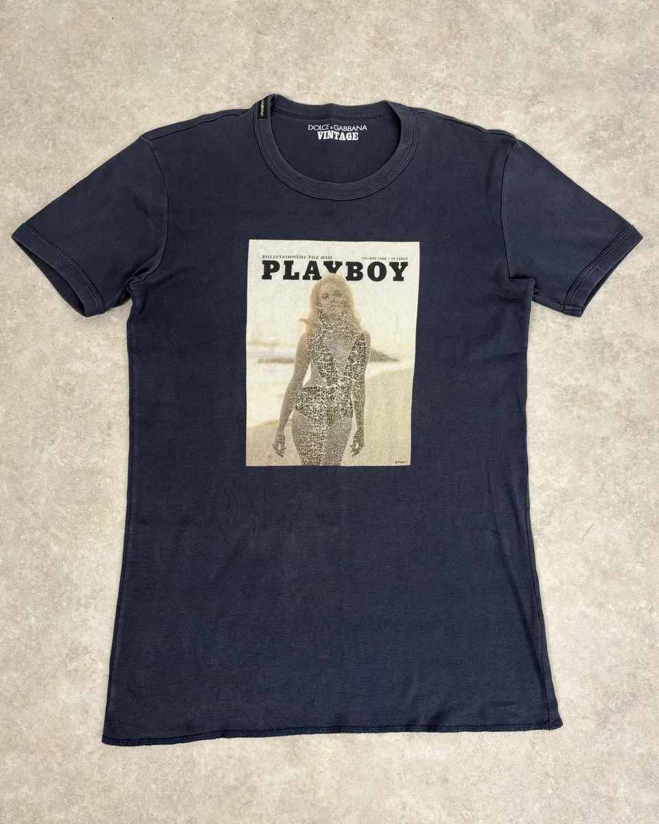 2000s Dolce & Gabbana Navy Playboy T-Shirt