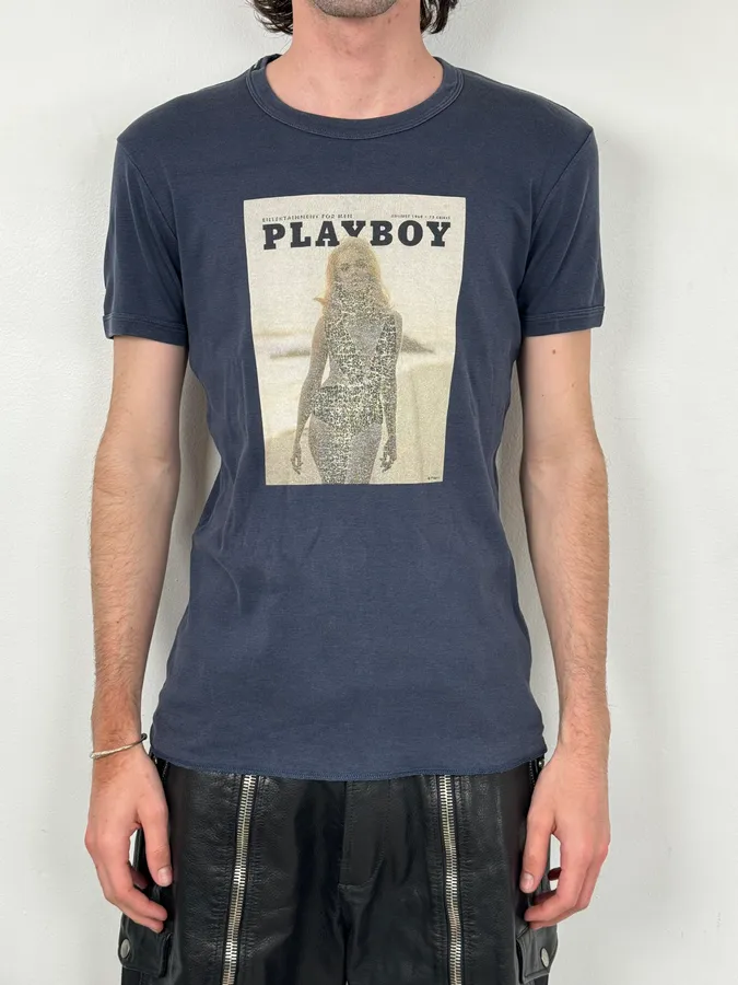 2000s Dolce & Gabbana Navy Playboy T-Shirt - Image 2
