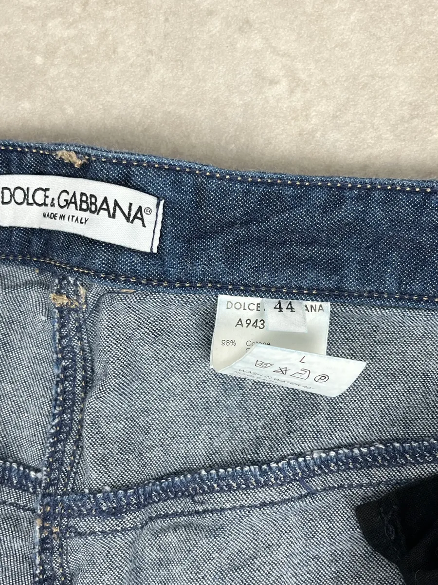 2000s Dolce & Gabbana Navy Studded Jeans - Image 9