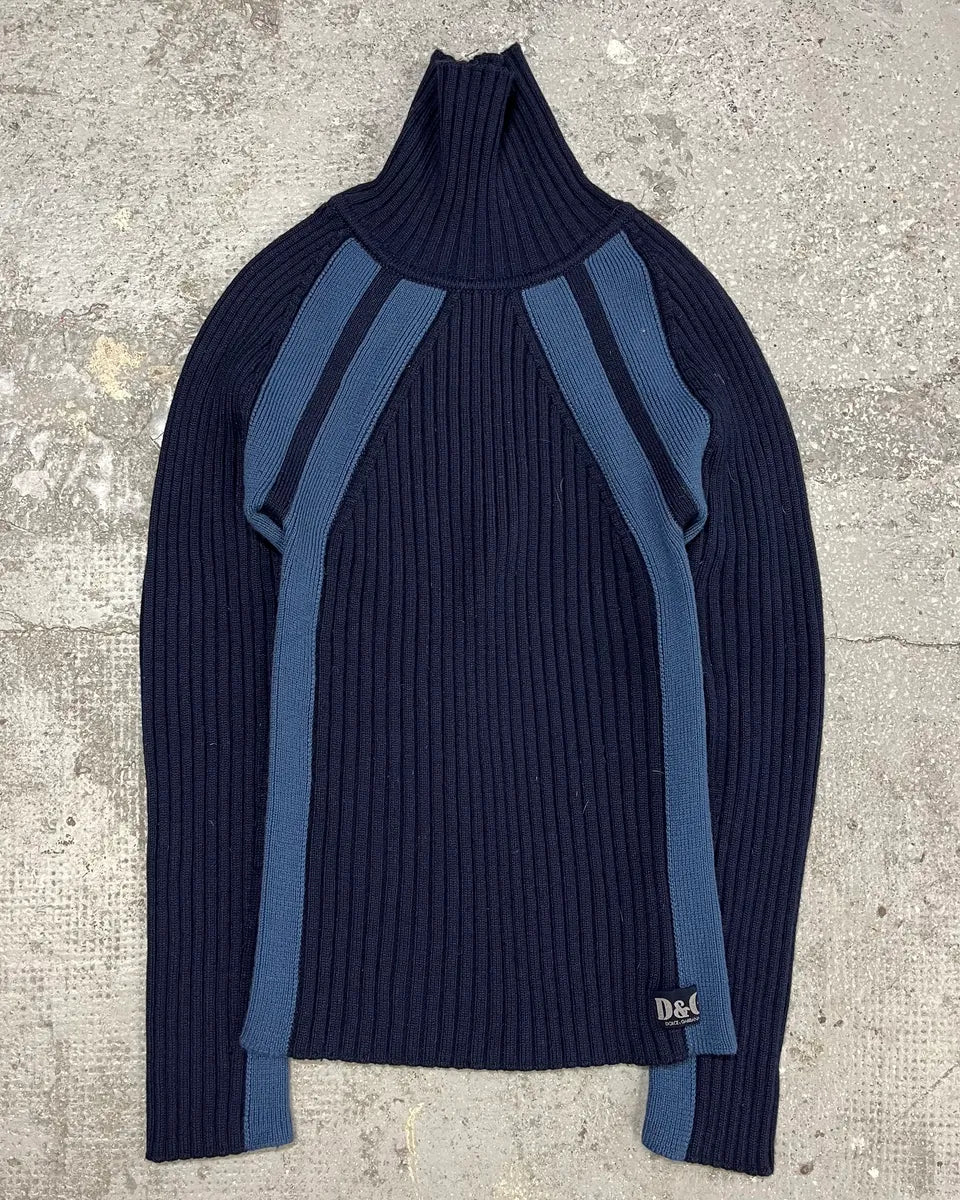 2000s Dolce & Gabbana Navy Turtleneck - Image 3