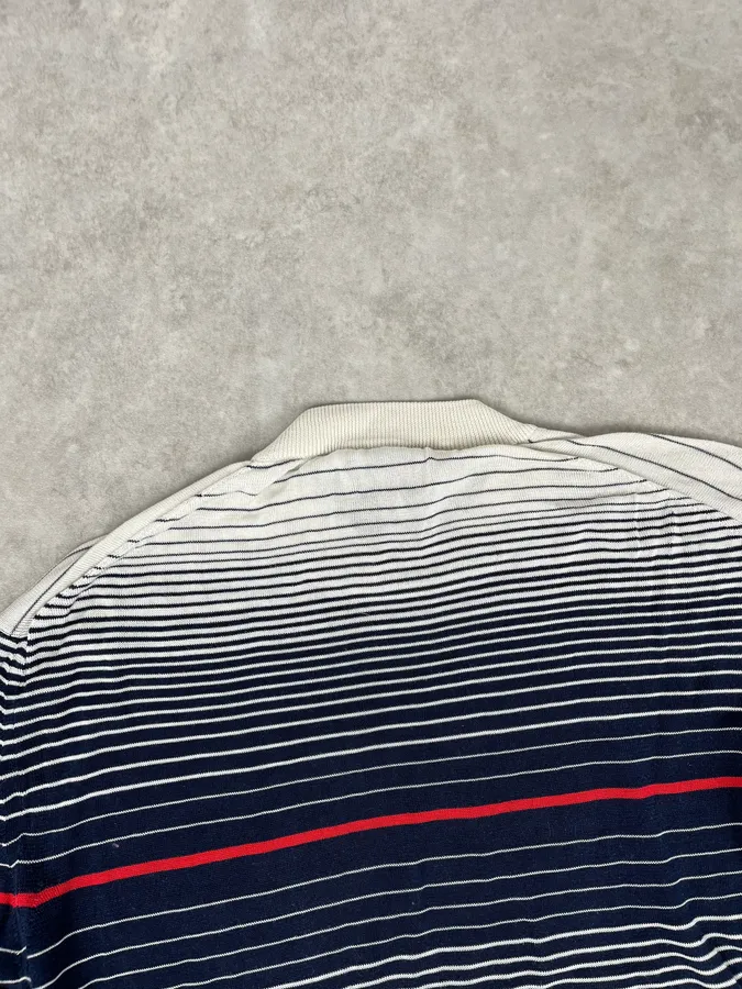 2000s Dolce & Gabbana Navy & White Gradient Striped Sweater - Image 7