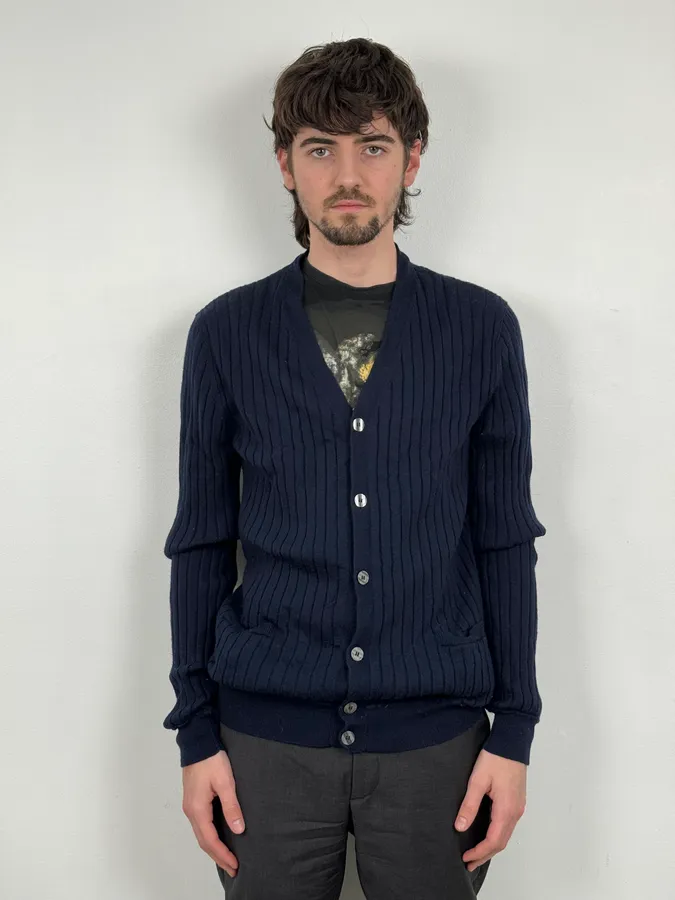 2000s Dolce & Gabbana Navy Wool Cardigan