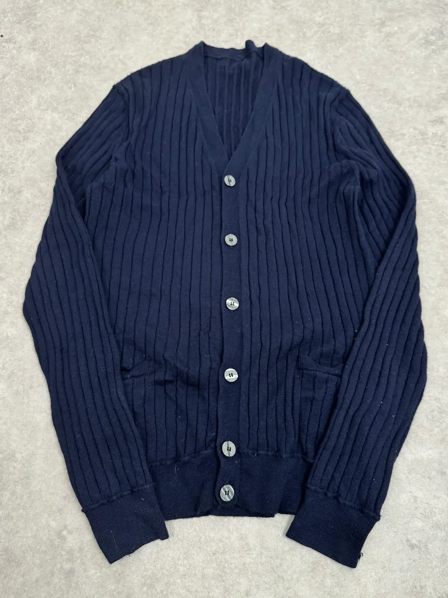 2000s Dolce & Gabbana Navy Wool Cardigan - Image 3