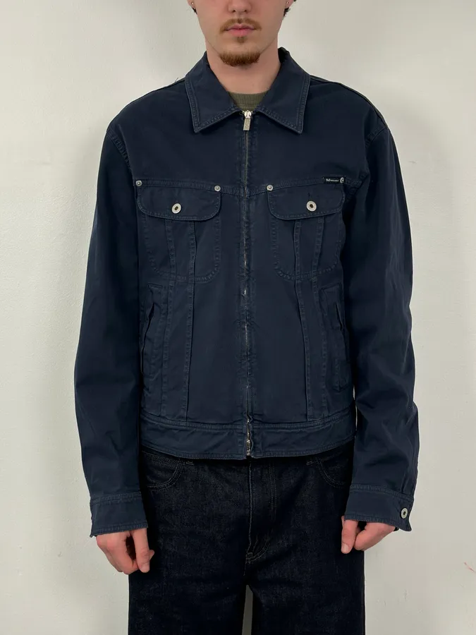 2000s Dolce & Gabbana Navy Workwear Denim Jacket
