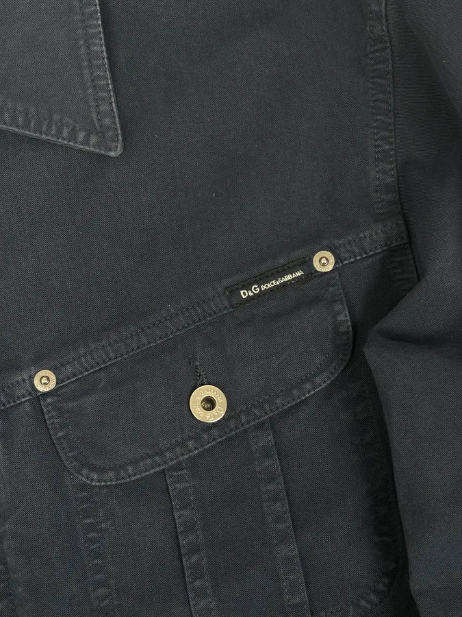 2000s Dolce & Gabbana Navy Workwear Denim Jacket - Image 10