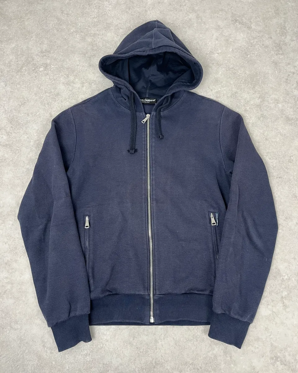 2000s Dolce & Gabbana Navy Zip-up Hoodie