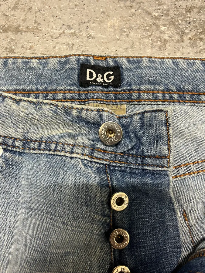 2000s Dolce & Gabbana Patches Blue Denim Jeans - Image 10