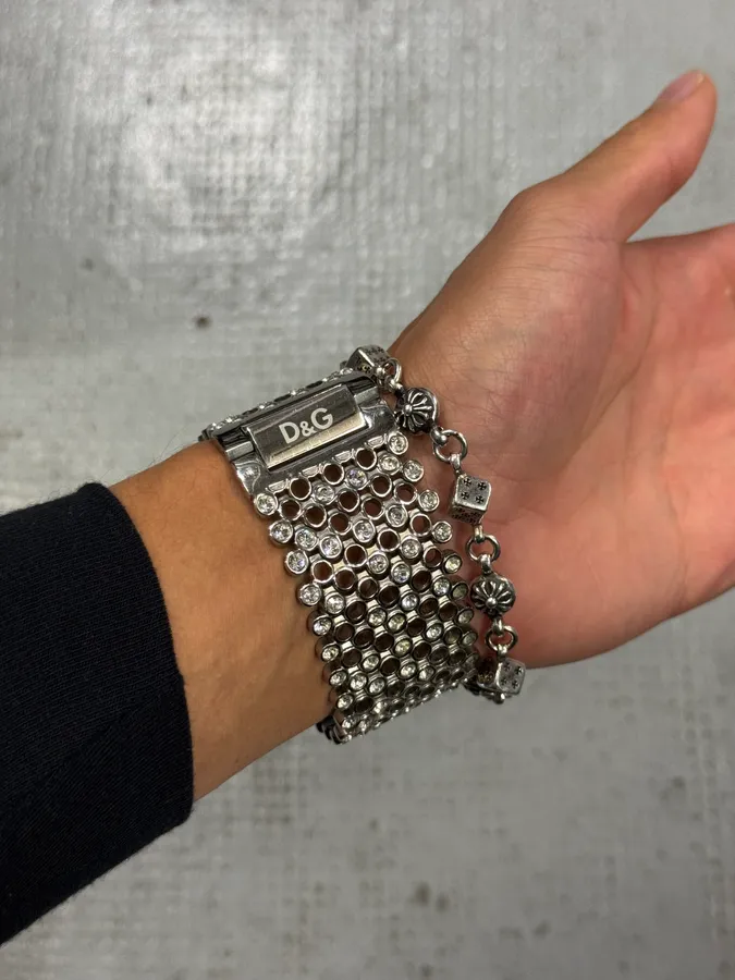 2000s Dolce & Gabbana Pave Bracelet Watch - Image 4