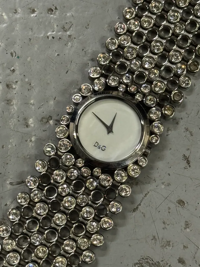 2000s Dolce & Gabbana Pave Bracelet Watch - Image 5