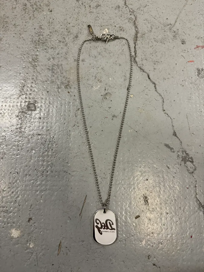2000s Dolce & Gabbana Pave Dog Tags Ball Chain Necklace - Image 6