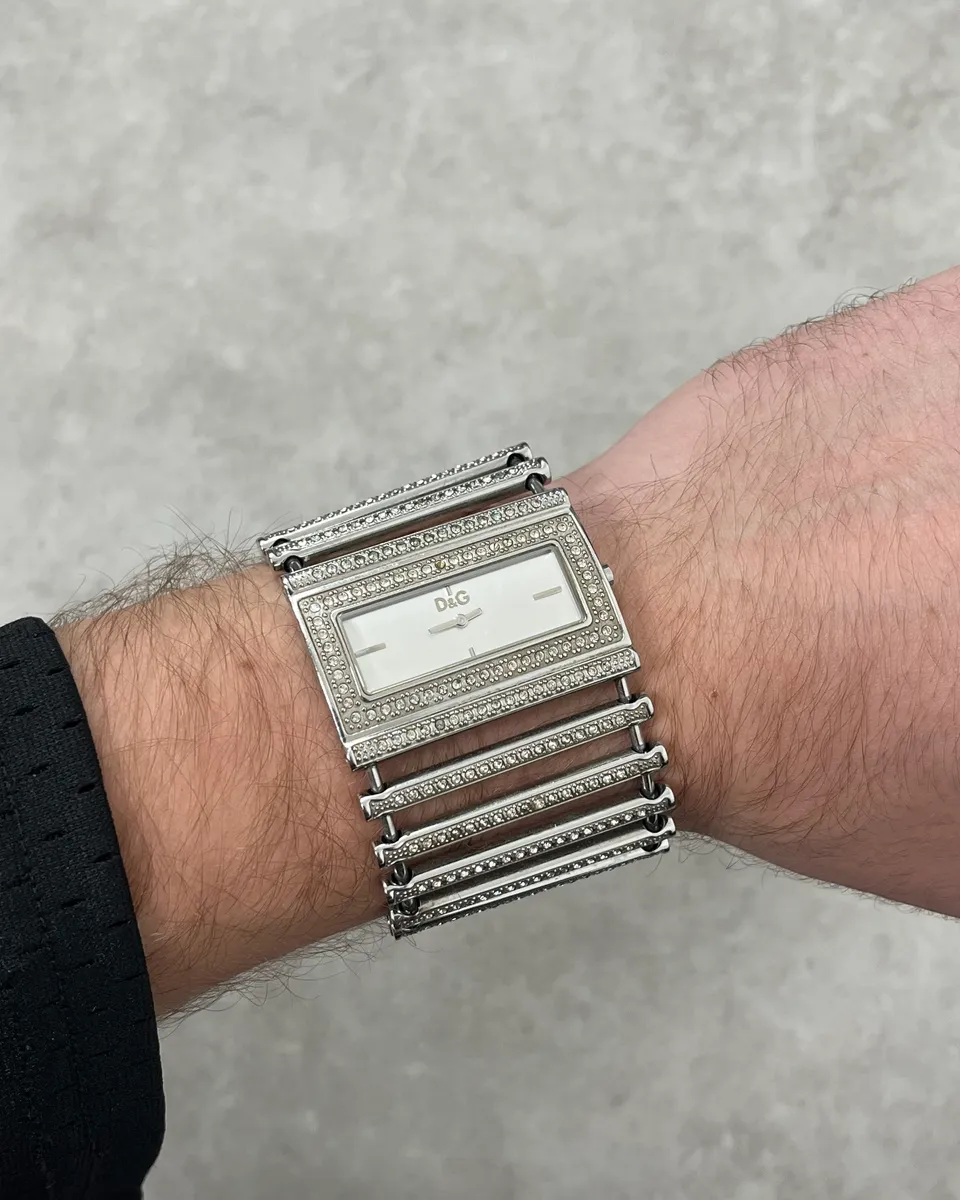 2000s Dolce & Gabbana Pave Lines Bracelet Watch