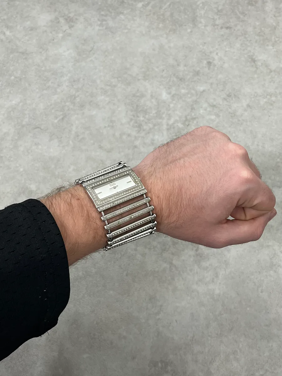 2000s Dolce & Gabbana Pave Lines Bracelet Watch - Image 2