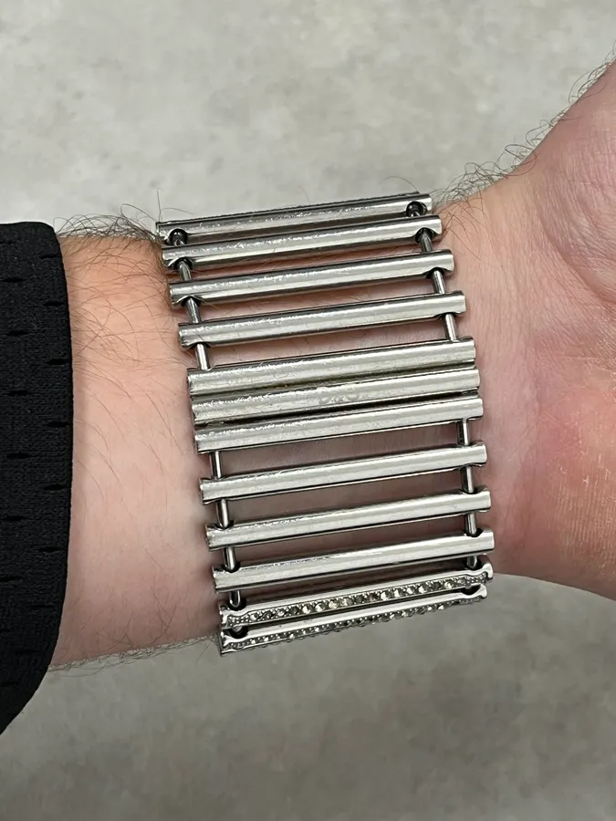 2000s Dolce & Gabbana Pave Lines Bracelet Watch - Image 3