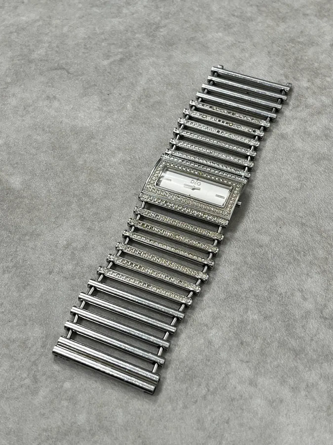 2000s Dolce & Gabbana Pave Lines Bracelet Watch - Image 6