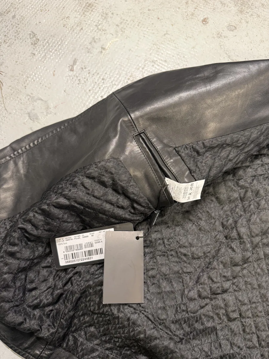 2000s Dolce & Gabbana Perfecto Pure Black Leather Jacket - Image 9