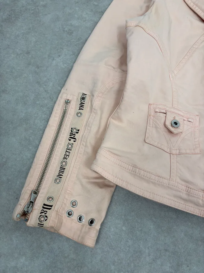 2000s Dolce & Gabbana Pink Multi Zip Cargo Jacket - Image 8