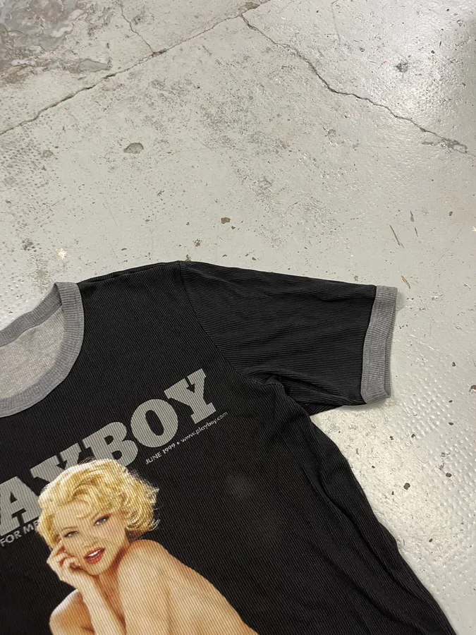 2000s Dolce & Gabbana Playboy Black Ringer T-Shirt - Image 5