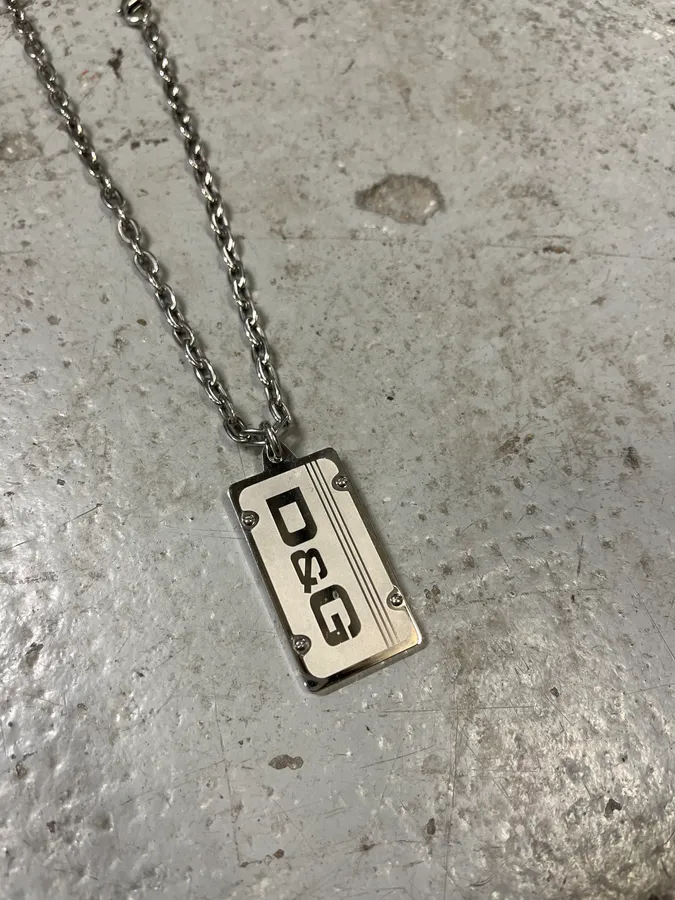 2000s Dolce & Gabbana Propaganda Dog Tag Necklace - Image 3
