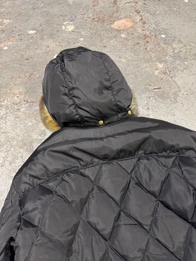 2000s Dolce & Gabbana Puffer Hooded Fur Black Jacket - Image 14