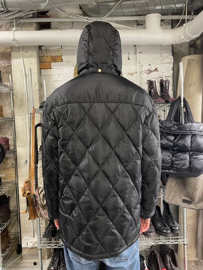 2000s Dolce & Gabbana Puffer Hooded Fur Black Jacket - Image 4