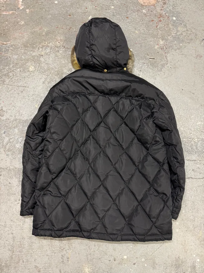 2000s Dolce & Gabbana Puffer Hooded Fur Black Jacket - Image 5