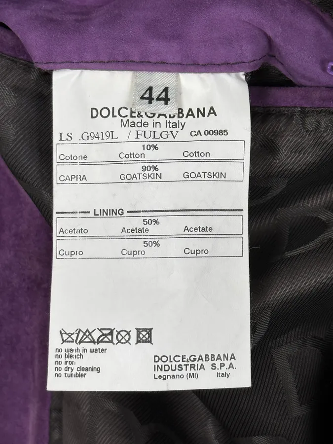 2000s Dolce & Gabbana Purple Suede Leather Jacket - Image 11
