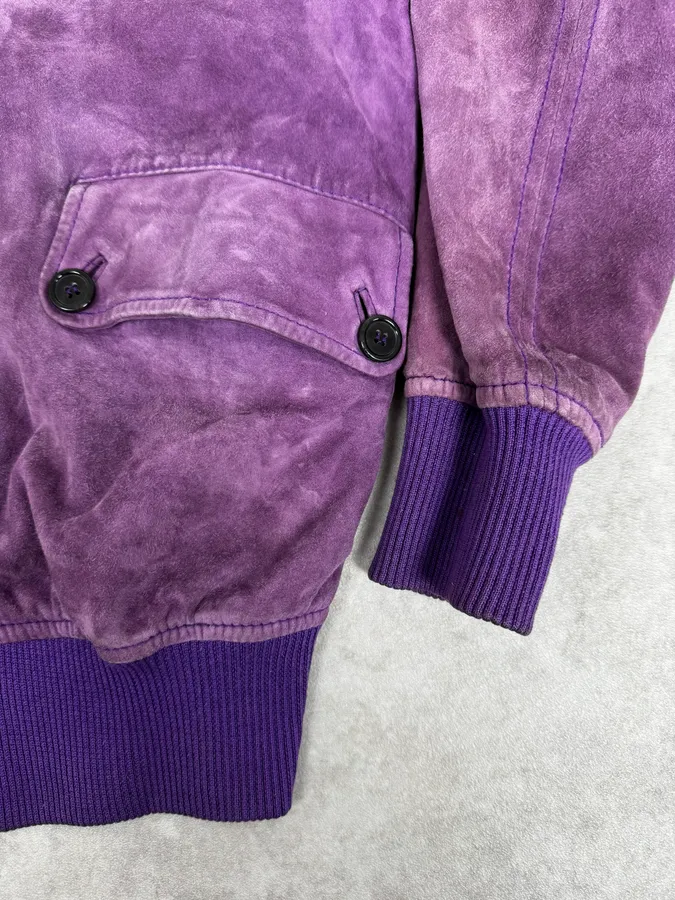 2000s Dolce & Gabbana Purple Suede Leather Jacket - Image 8