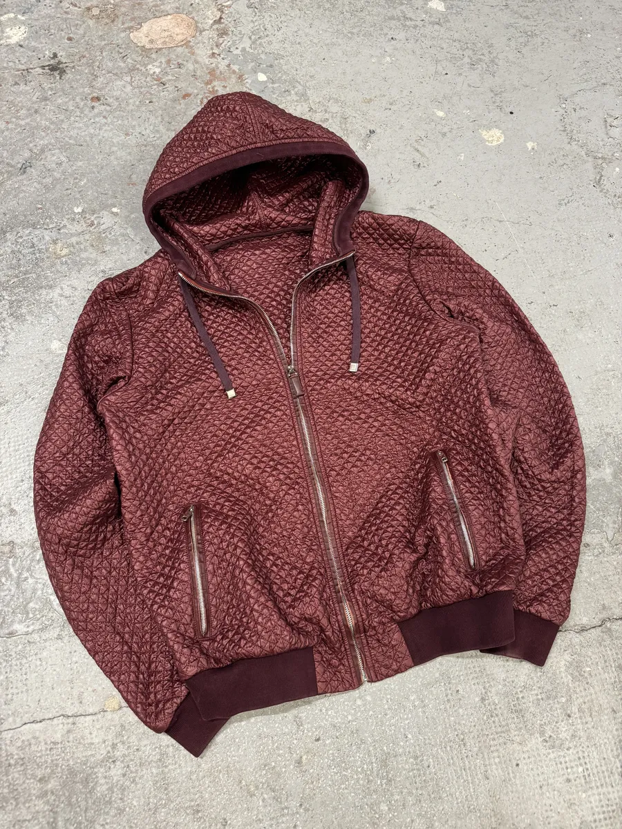 2000s Dolce & Gabbana Quilted Bordeaux Leather Jacket - Image 6