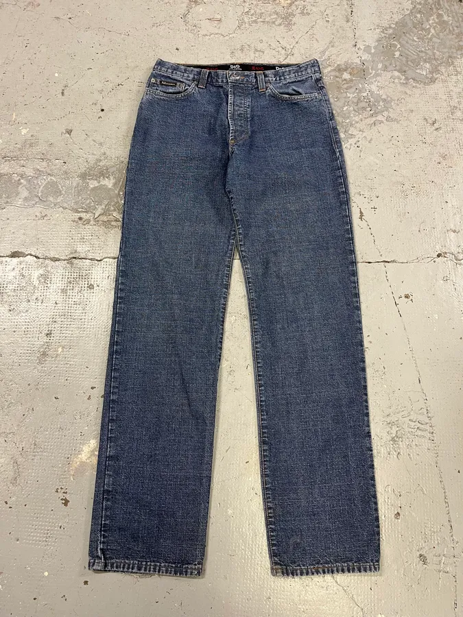 2000s Dolce & Gabbana Raw Blue Denim Jeans - Image 3