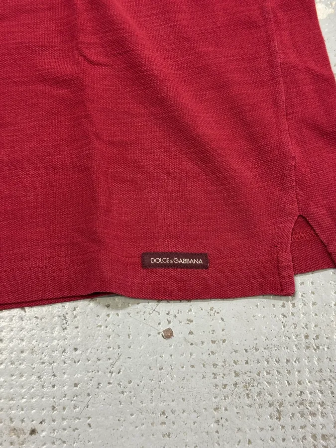 2000s Dolce & Gabbana Red Class Polo - Image 7