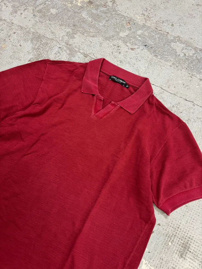 2000s Dolce & Gabbana Red Class Polo - Image 8