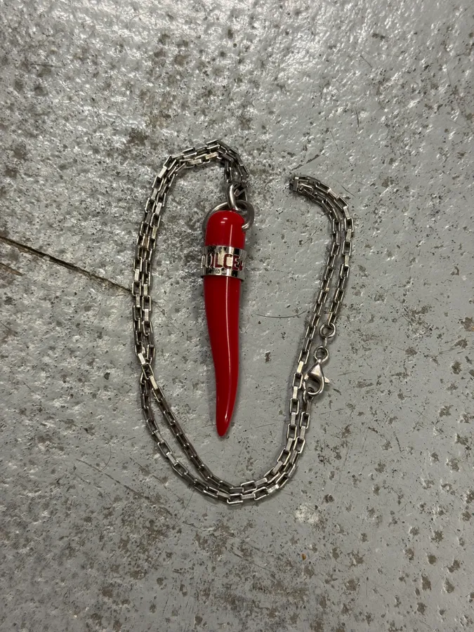 2000s Dolce & Gabbana Red Tooth Necklace - Image 2