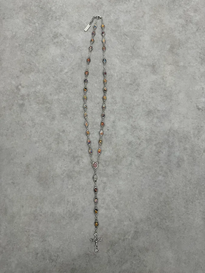 2000s Dolce & Gabbana Rosary Marie Cross Necklace - Image 5