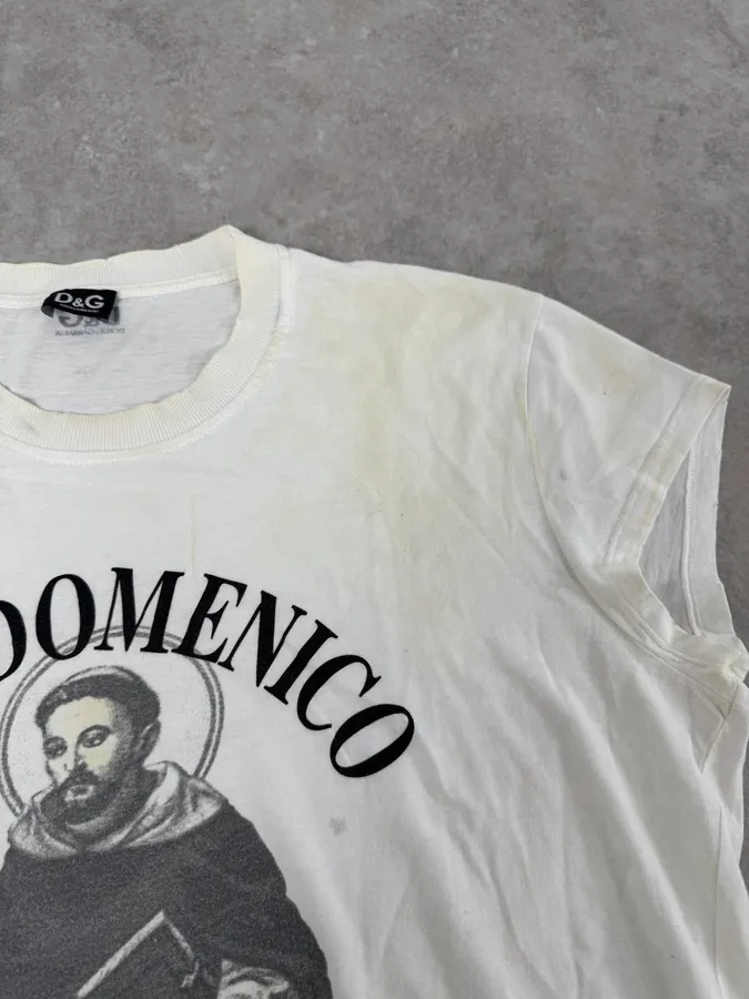2000s Dolce & Gabbana Saint Domenico White T-Shirt - Image 6