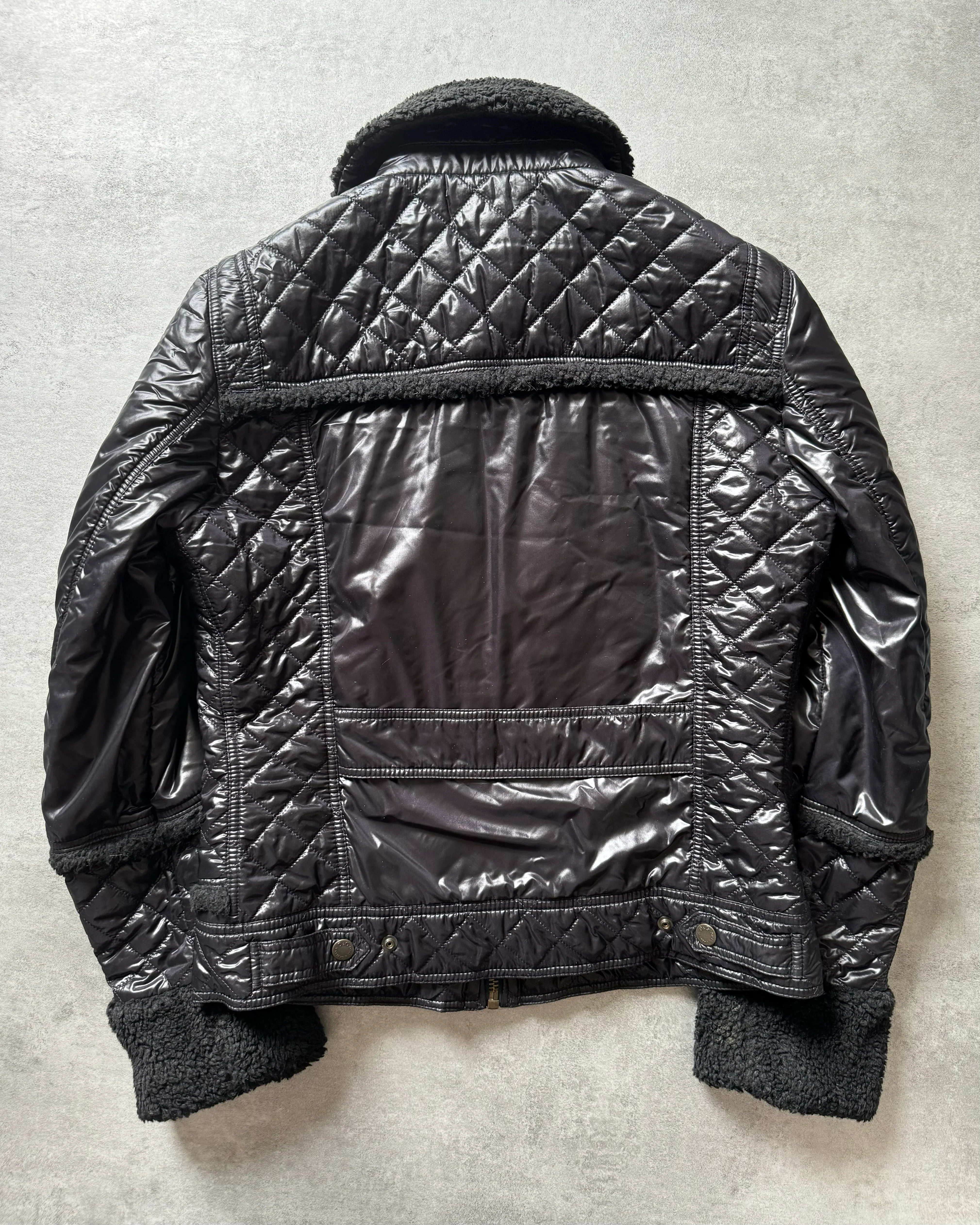 2000s Dolce & Gabbana Shearling Black Mafia Jacket (M) - Image 7