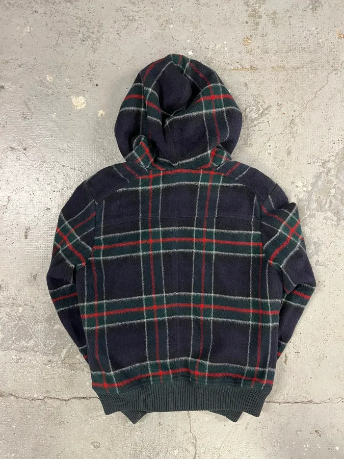 2000s Dolce & Gabbana Shearling Zip-up Tartan Wool Sweater Jacket - Image 13
