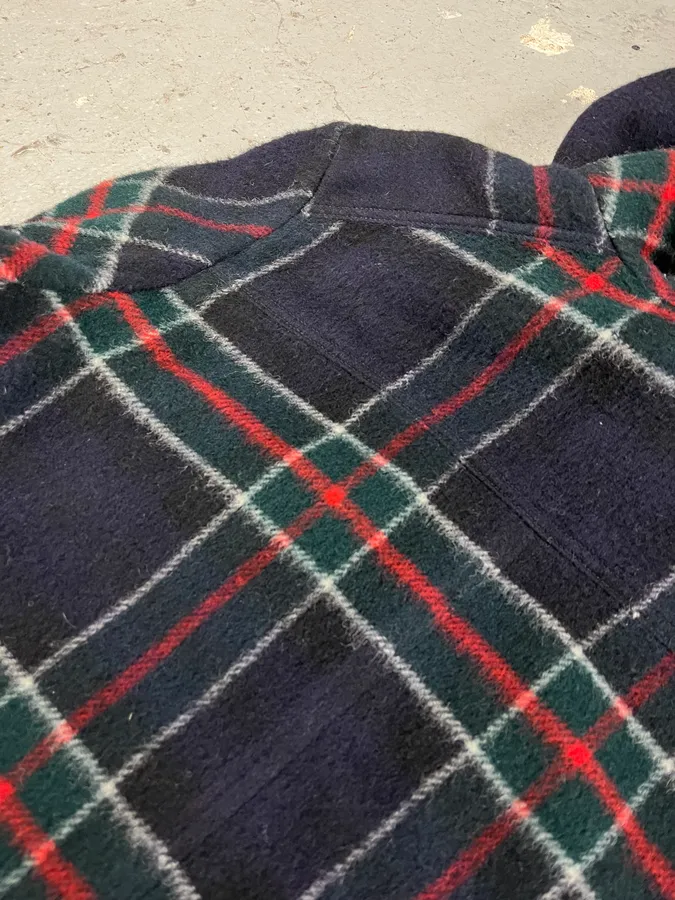 2000s Dolce & Gabbana Shearling Zip-up Tartan Wool Sweater Jacket - Image 5